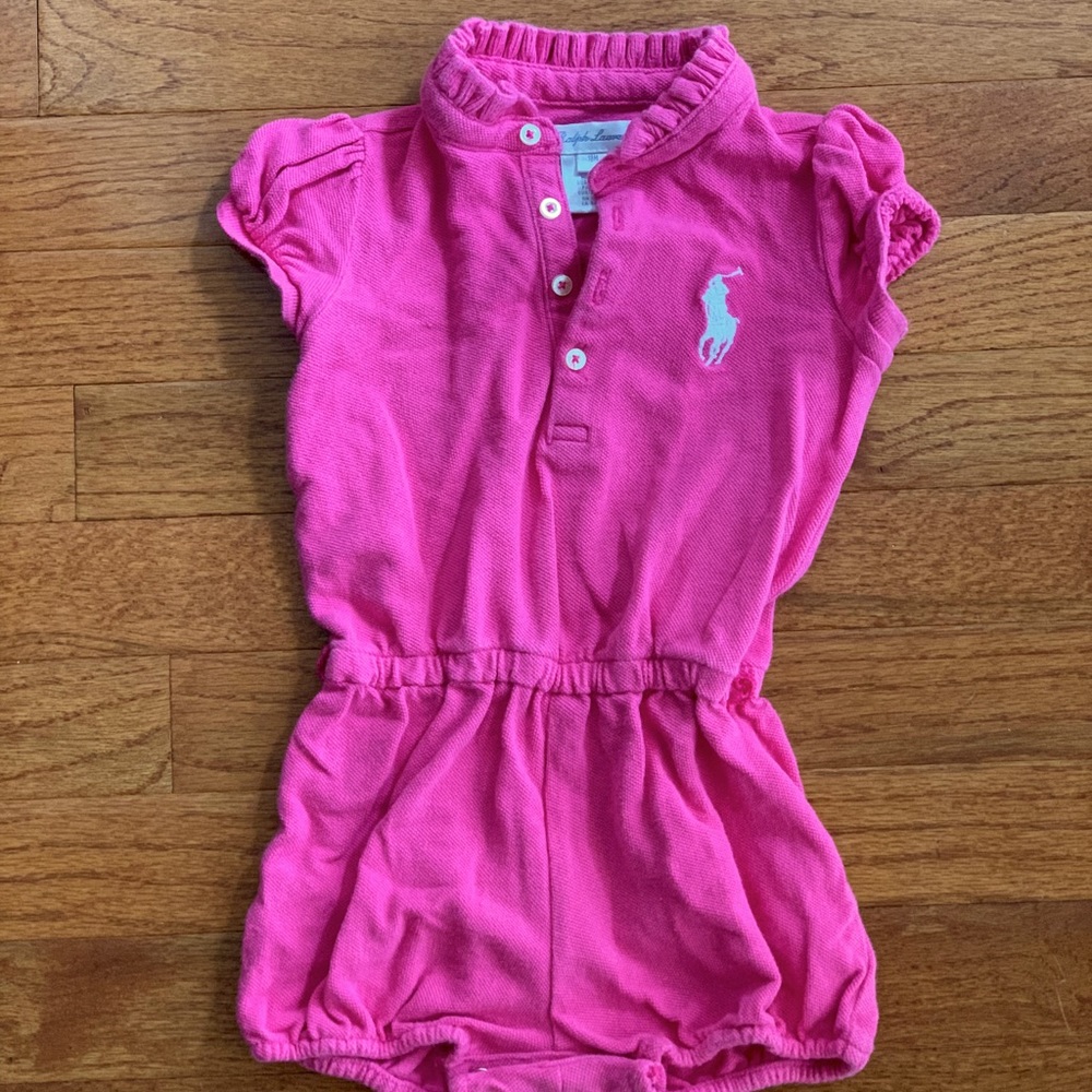 Ralph Lauren 18 month girls one piece outfit pink and white